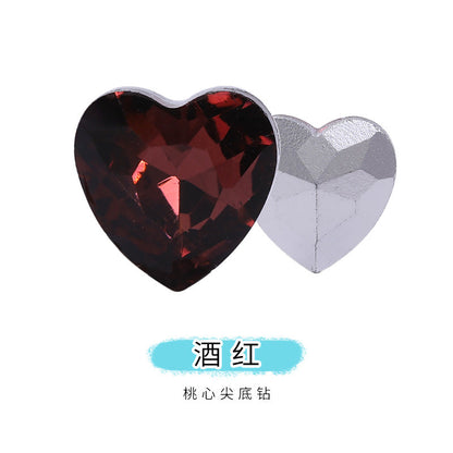 Heart Pointed Bottom Diamond Rhinestones - Crystal Glass Phone Sticker Clothing Headband Jewelry Accessories