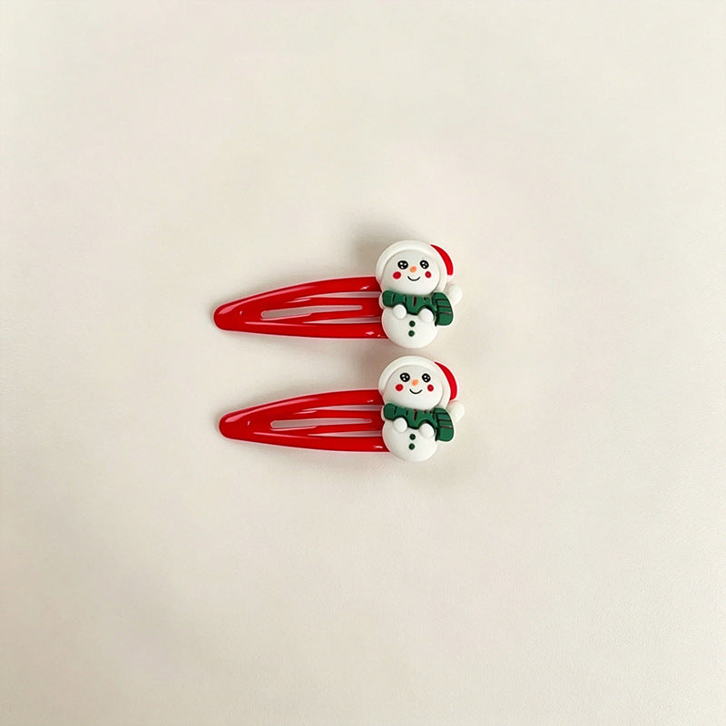 Christmas BB clip hairpin cartoon cute Santa hairpin red BB clip girl side clip bangs clip hair accessories