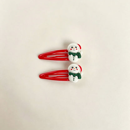 Christmas BB clip hairpin cartoon cute Santa hairpin red BB clip girl side clip bangs clip hair accessories