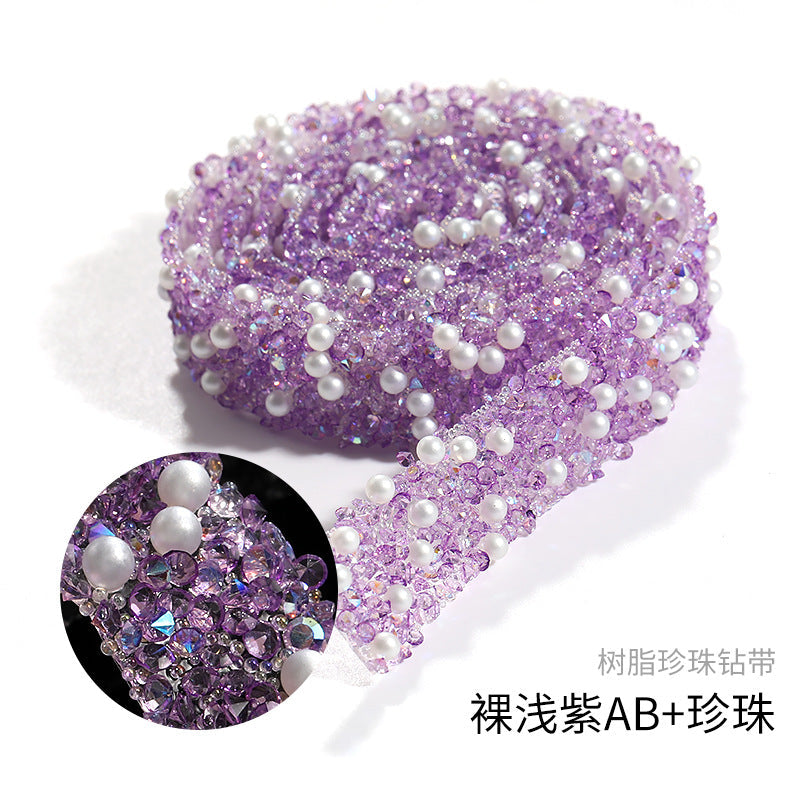 Resin Diamond Rhinestone Strips - Tear-Off Ready-to-Paste Sequins Hot Diamond Shoes Clothing Accessories and DIY crafty