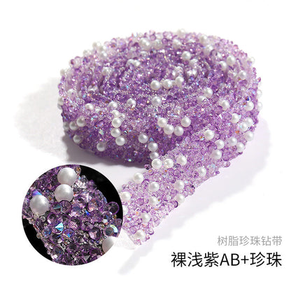 Resin Diamond Rhinestone Strips - Tear-Off Ready-to-Paste Sequins Hot Diamond Shoes Clothing Accessories and DIY crafty