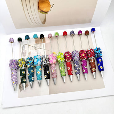 new DIY luxury full diamond pen butterfly pearl daisy rose series ballpoint pen business cute pen