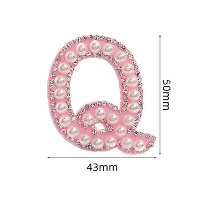 Hot Heat Patch Stickers with 26 English Letters DIY Accessories Clothing Accessories White Diamond Pink Nonwoven Fabric Stickers