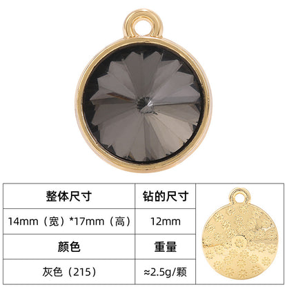 12mm satellite single hanging glass diamond single-hole alloy pendant inlaid with round crystal diamond earrings jewelry DIY accessories