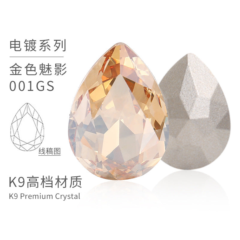 K9 material, pointed bottom pear-shaped rhinestone, color-resistant base, clothing crystal accessories, high-end pinkstone rhinestone