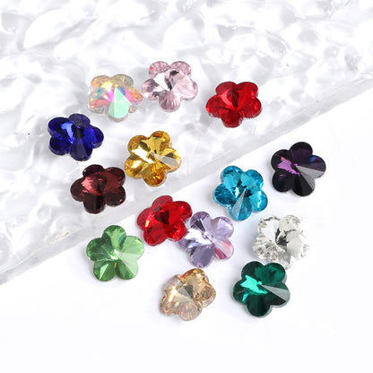 Factory wholesale plum blossom rhinestones, irregular pointed bottom glass rhinestones, phone diamond sticking materials, DIY jewelry accessories