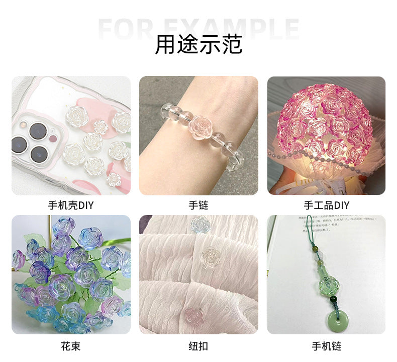 High-Gloss ABS Imitation Pearl Beads - Perforated Beige White Camellia Hairpin Jewelry DIY Accessories