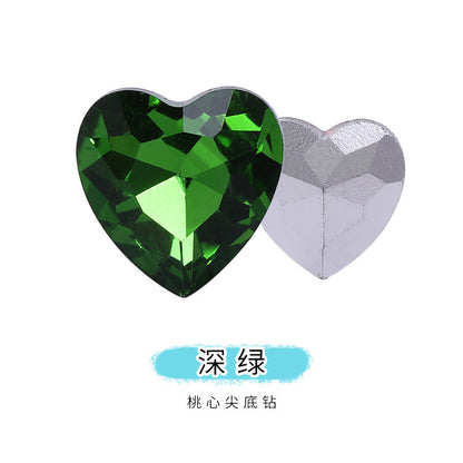 Heart Pointed Bottom Diamond Rhinestones - Crystal Glass Phone Sticker Clothing Headband Jewelry Accessories