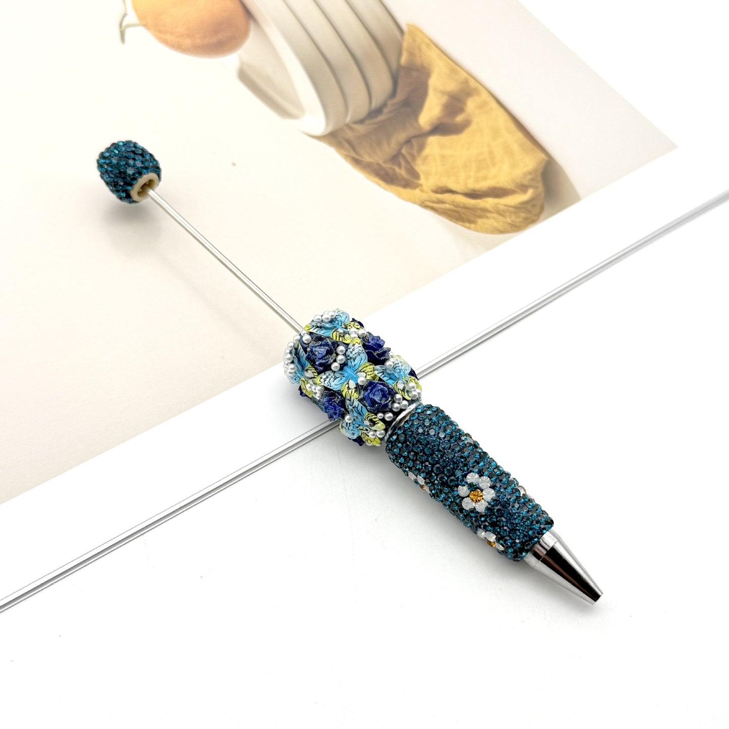 new DIY luxury full diamond pen butterfly pearl daisy rose series ballpoint pen business cute pen