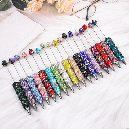 AB full diamond ballpoint pen diy cross-border creative beaded ballpoint pen cap with diamond heavy industry gift pen spot wholesale