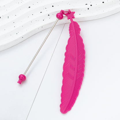 Plastic Feather Bookmark - Cartoon Pendant Children Handmade Beaded Reading Mark Book Holder