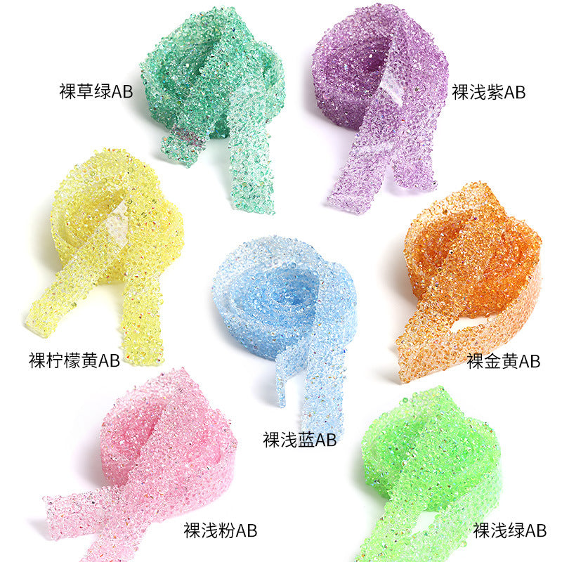 One size per pack, resin rhinestones with double-sided tape, self-adhesive handmade shoebags, crystal rhinestone stickers, clothing accessories, lace fabric