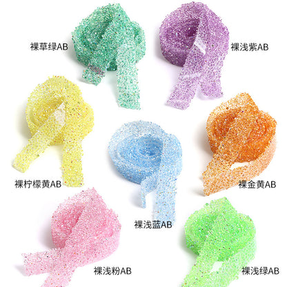 One size per pack, resin rhinestones with double-sided tape, self-adhesive handmade shoebags, crystal rhinestone stickers, clothing accessories, lace fabric