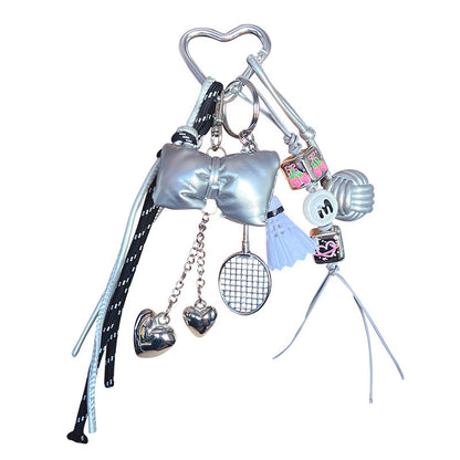 miu series diy silver bracelet keychain pendant couple car key chain creative bag pendant accessories wholesale