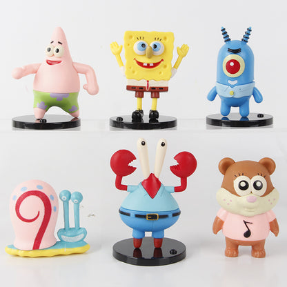 Cross-border new new SpongeBob SquarePants good friends send big star couples girlfriend dolls car ornaments blind box figures tide