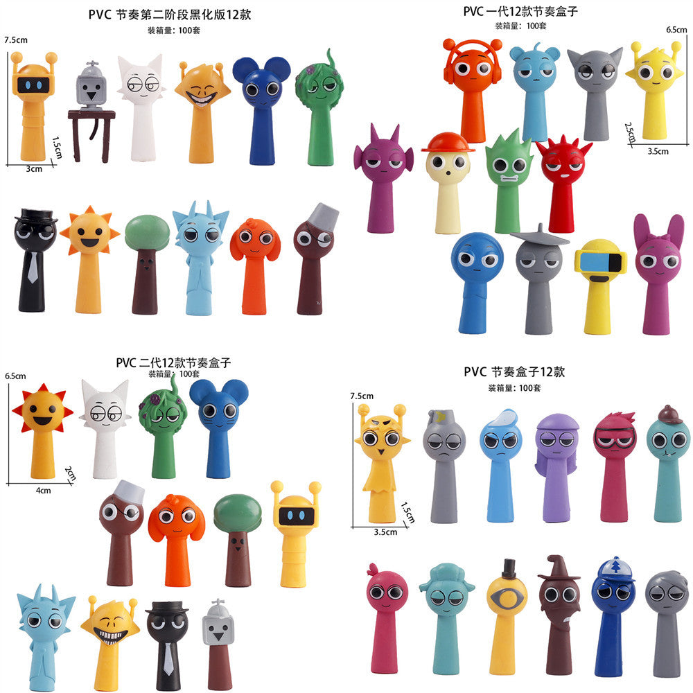 Cross-border hot selling rhythm box figure music game peripheral model doll ornament cake decoration ornament car mount