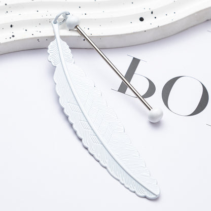 DIY Beaded Feather Bookmark - Primary School Graduation Anniversary Souvenir Metal Bookmark Children's Cute Bookcase Pendant