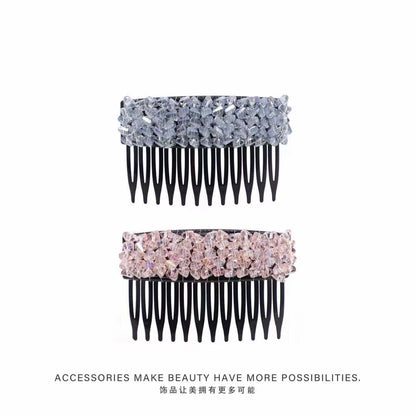 Elegant light luxury rhinestone hair comb, high-end inverted comb hair accessory, new style of bangs and loose hair organizer, side hair clip