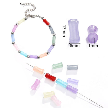 6x12mm Glass Bamboo Beads - Translucent Glazed Crystal DIY Jewelry Beading Accessories