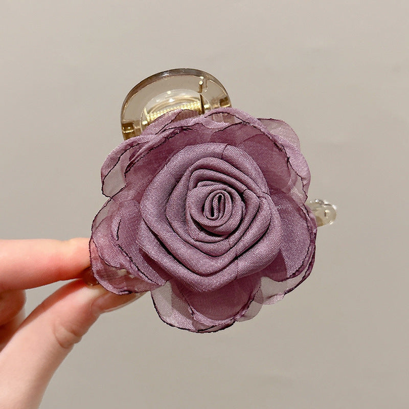 Flower hairpin female hottie photo headgear retro super fairy atmosphere blue beautiful new Chinese side clip hair accessories
