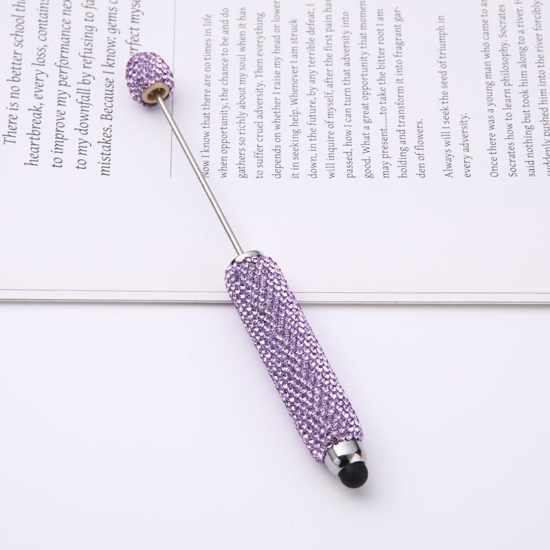 Source wholesale DIY touch screen full diamond ballpoint pen AB dazzling faience clay diamond ballpoint pen cross-border hot selling handmade gifts