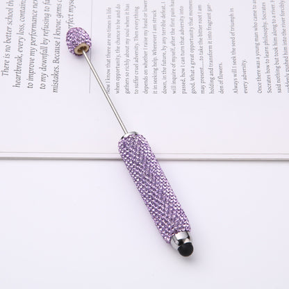 Source wholesale DIY touch screen full diamond ballpoint pen AB dazzling faience clay diamond ballpoint pen cross-border hot selling handmade gifts