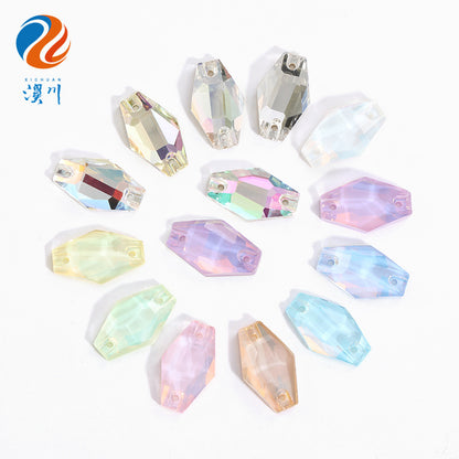 Factory wholesale flat buckle flat bottom hand-stitched rhinestone vase crystal stone ultra-glitter scratch-free packaging glass diamond