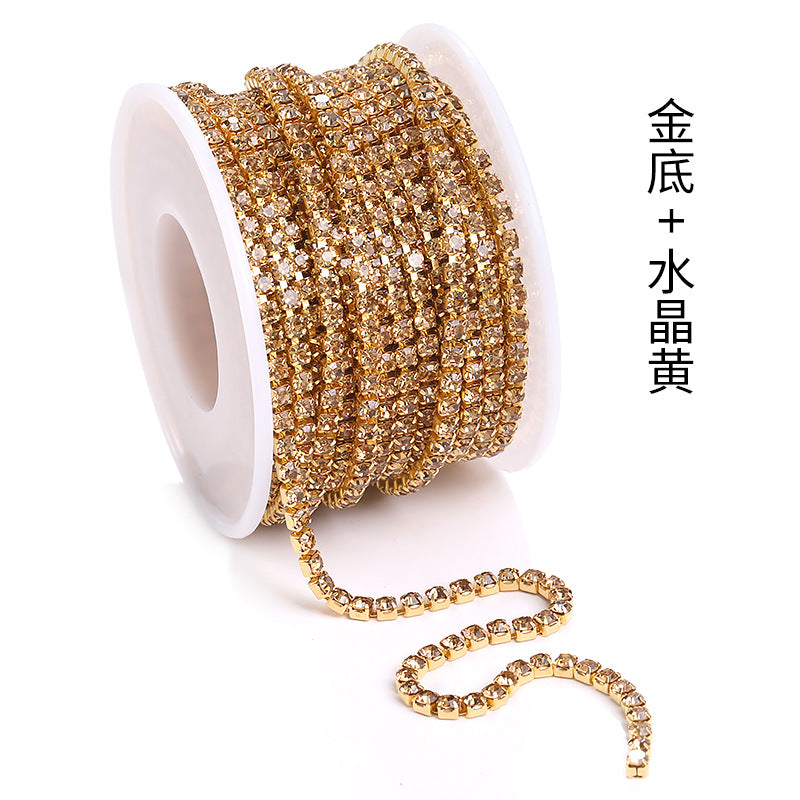 Cross-border explosive SS12 electrophoretic rhinestone claw chain, colorful diamond chain, intensive mobile phone case, luggage, clothing, accessories, diamond chain