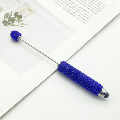 DIY touch screen full diamond ballpoint pen multi-function capacitive stylus cute pen ins solid color rhinestone touch screen pen in stock