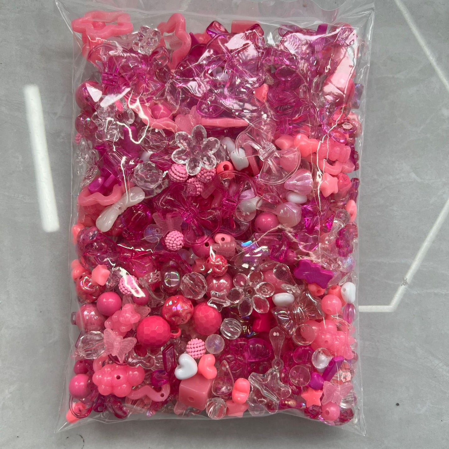 Cute Bow & Flower Acrylic Beads - DIY Mobile Phone Chain Necklace Lanyard Accessories