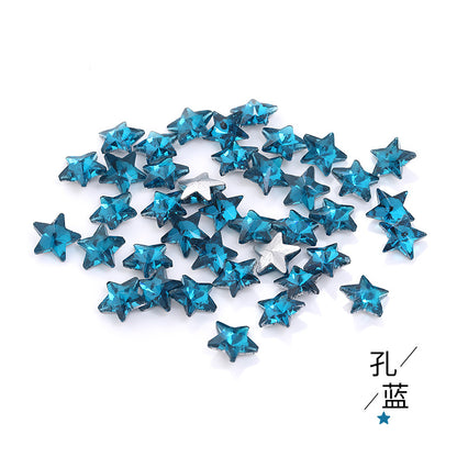 Source of origin: pointed bottom five-pointed star rhinestone, glass five-pointed star rhinestone, phone case diamond attachment, hair accessory rhinestone accessories