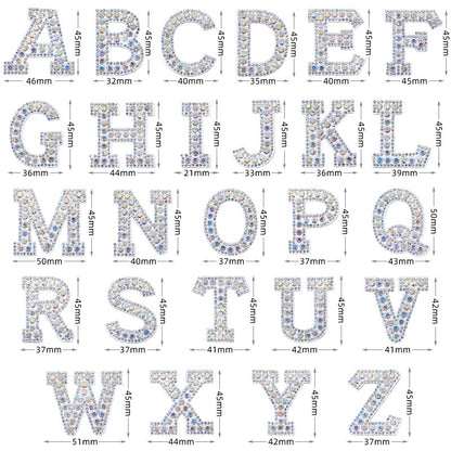 In stock AB color hot stamp diamonds, pearl letter embroidery badges, badges, patch patches, apparel accessories, full diamonds, full diamonds