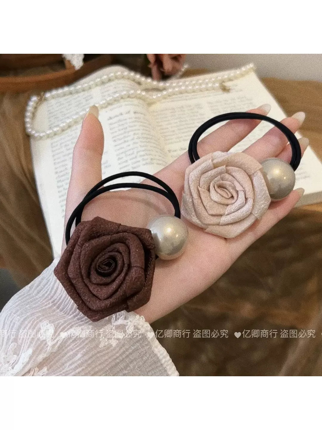 High-end dry rose hair tie, hair tie for women, 2026 new high-elasticity rubber band hair tie
