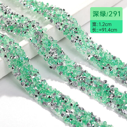 Resin Diamond Rhinestone Strips - Tear-Off Ready-to-Paste Sequins Hot Diamond Shoes Clothing Accessories and DIY crafty