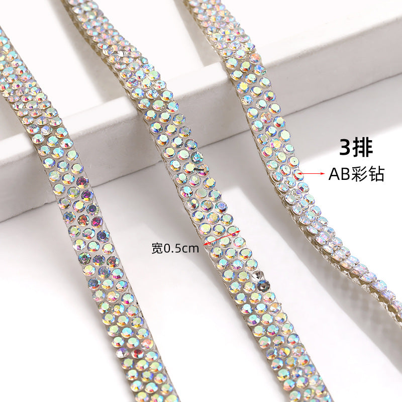 Hot-selling drill tape adhesive backing for immediate sticking drill strips, DIY self-adhesive drill sticks, glass rhinestone ribbons, clothing accessories