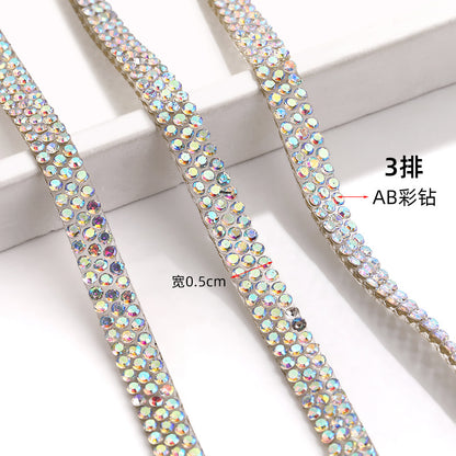 Hot-selling drill tape adhesive backing for immediate sticking drill strips, DIY self-adhesive drill sticks, glass rhinestone ribbons, clothing accessories
