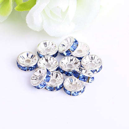 Handmade accessories diamond ring bead separator color bracelet diamond encrusted spacer wheel rim 6 8 10 12mm DIY jewelry accessories