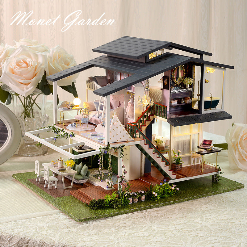 Wisdom House New DIY Cottage Monet Garden Toys Assembly French Villa Architectural Model Birthday Gift Female
