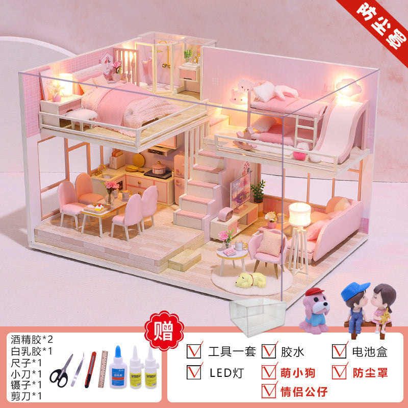 Yangbei DIY cabin making mini princess small house model assembly villa toy creative birthday gift female