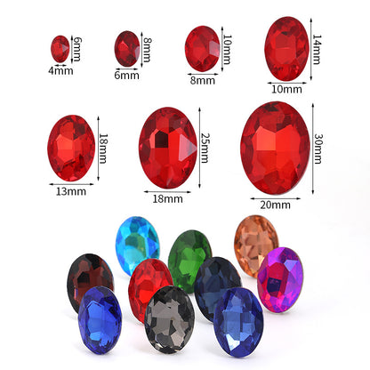 Oval Pointed Bottom Diamond Rhinestones - Crystal Glass Hair Accessories Wedding Dress Decoration