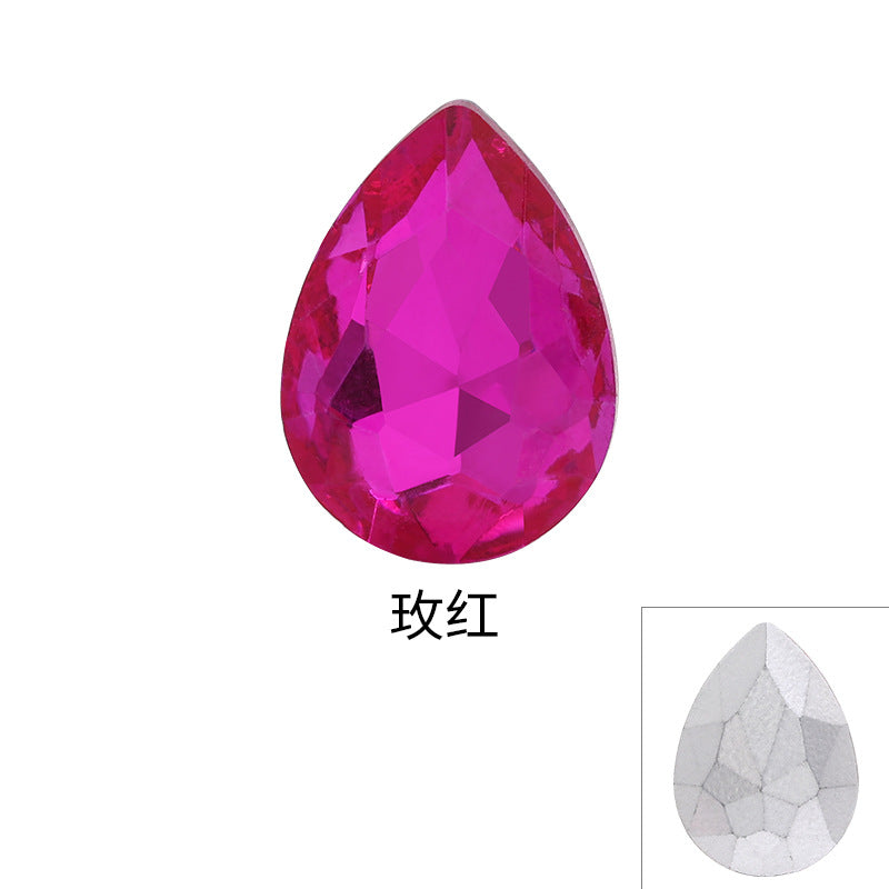 Drop Shape Diamond, Real Silver Plated Bottom Glass, Rhinestone Luggage, Hair Accessories, Accessories, Culet Drop Diamond