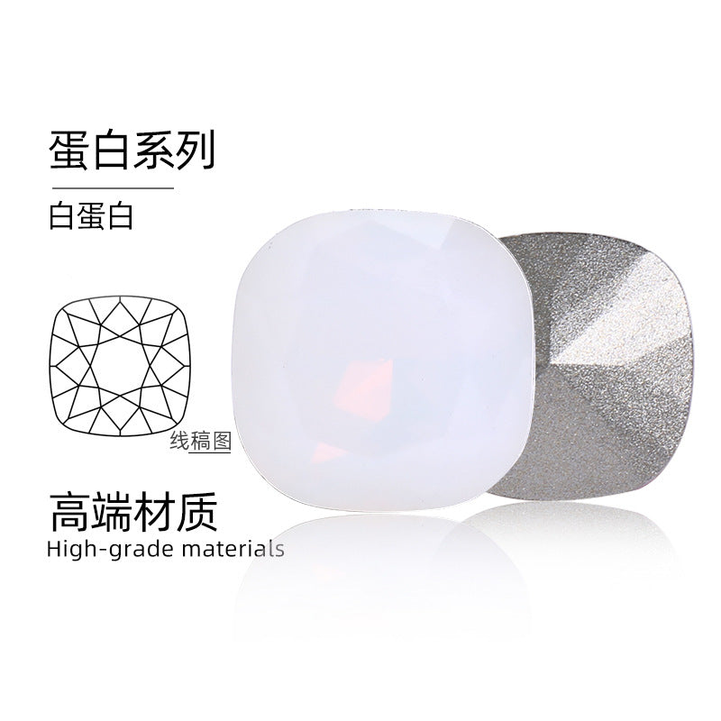 K9 pointed base fat square diamond special-shaped crystal diamond vacuum plated base wedding dress accessories accessories with fat square pointed bottom shaped diamond