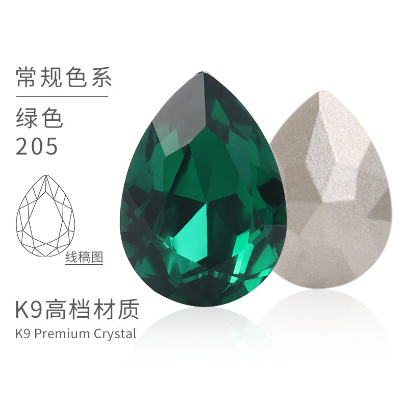 K9 material, pointed bottom pear-shaped rhinestone, color-resistant base, clothing crystal accessories, high-end pinkstone rhinestone