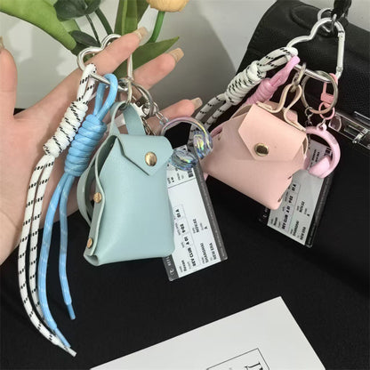 Leather Mini Envelope Coin Purse Worker Leather Keychain Portable Pocket Coin Item Organizer