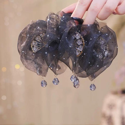 High-end pleated cloud bubble clip for women, 2026 new style back of head updo, hair clip flower Chinese-style hair accessory