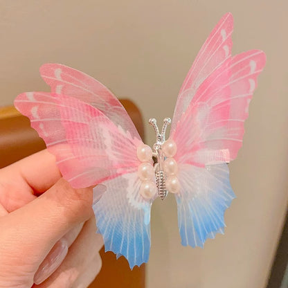 Flower hairpin female hottie photo headgear retro super fairy atmosphere blue beautiful new Chinese side clip hair accessories