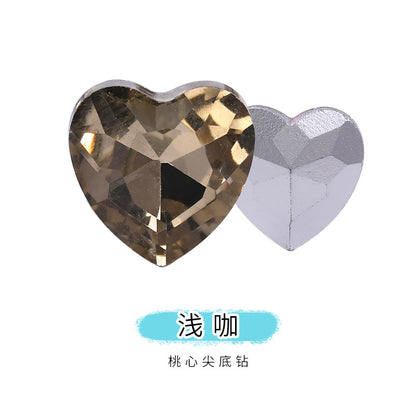 Heart Pointed Bottom Diamond Rhinestones - Crystal Glass Phone Sticker Clothing Headband Jewelry Accessories