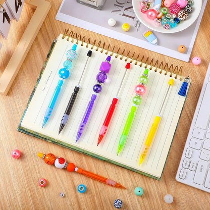 DIY Beaded Pencil for Students Non Sharpening Pencil 0.5 Non Refilling Beadable Automatic Cute Writing Pencil Wholesale