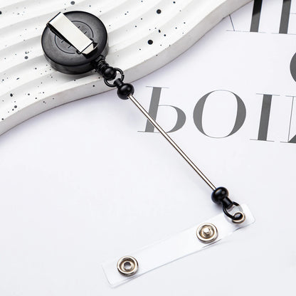 Card Holder Retractable Easy Pull Buckle Creative Beads Keychain Retractable Buckle Work Badge ID Easy Pull String Buckle