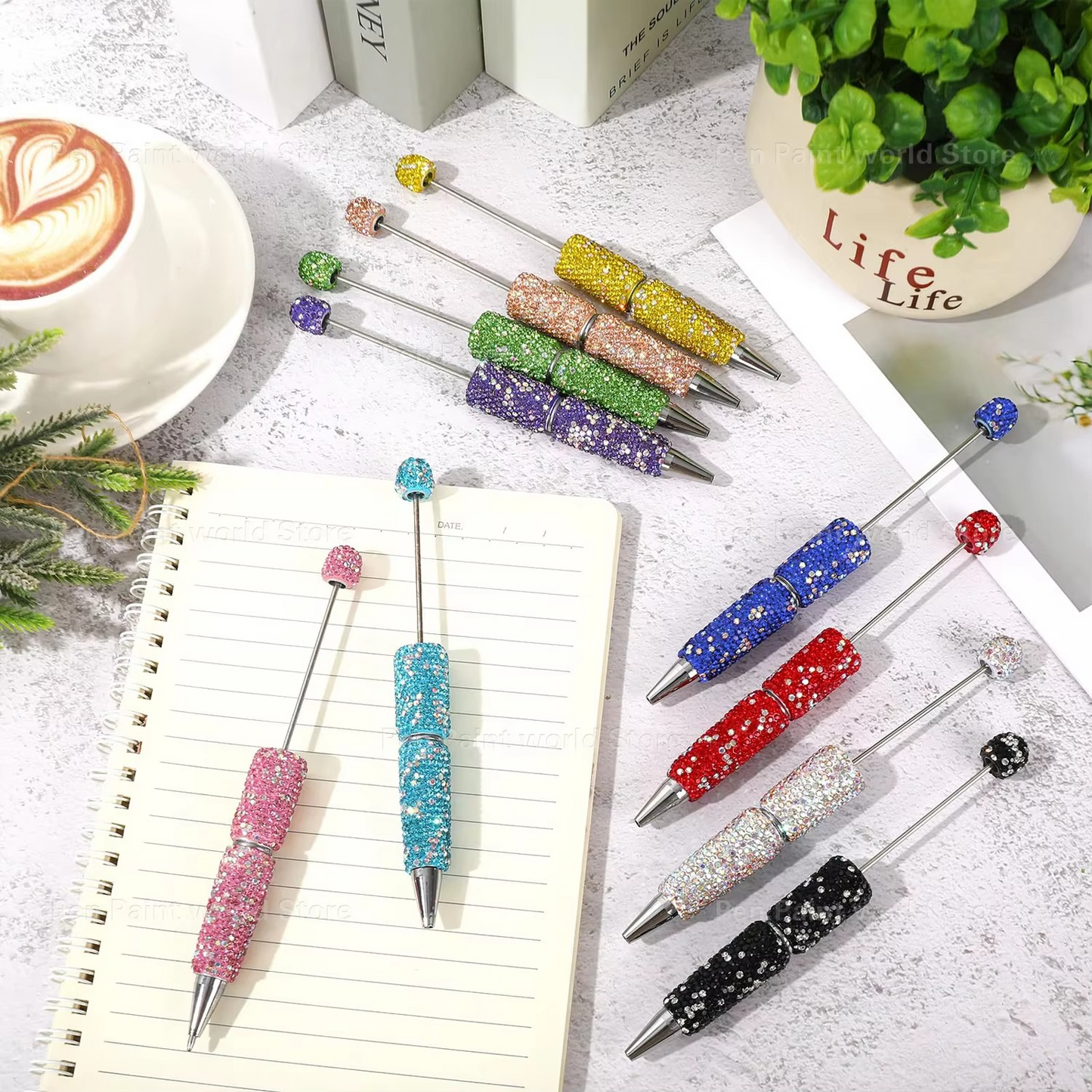 DIY Rhinestone Pens/Beaded Pen Accessories/Beadable Pen